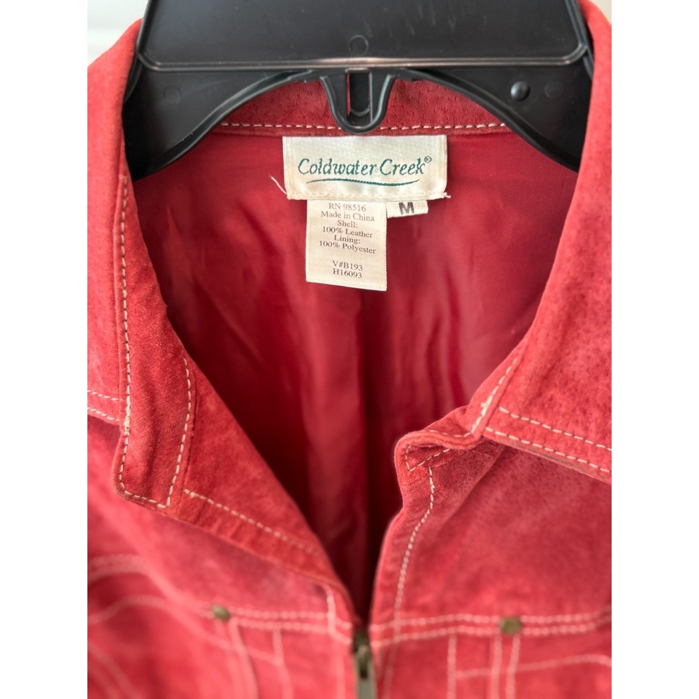 Coldwater Creek Rust Fall Suede Leather Jacket‎ Sz M City Office Career Business - Picture 2 of 9